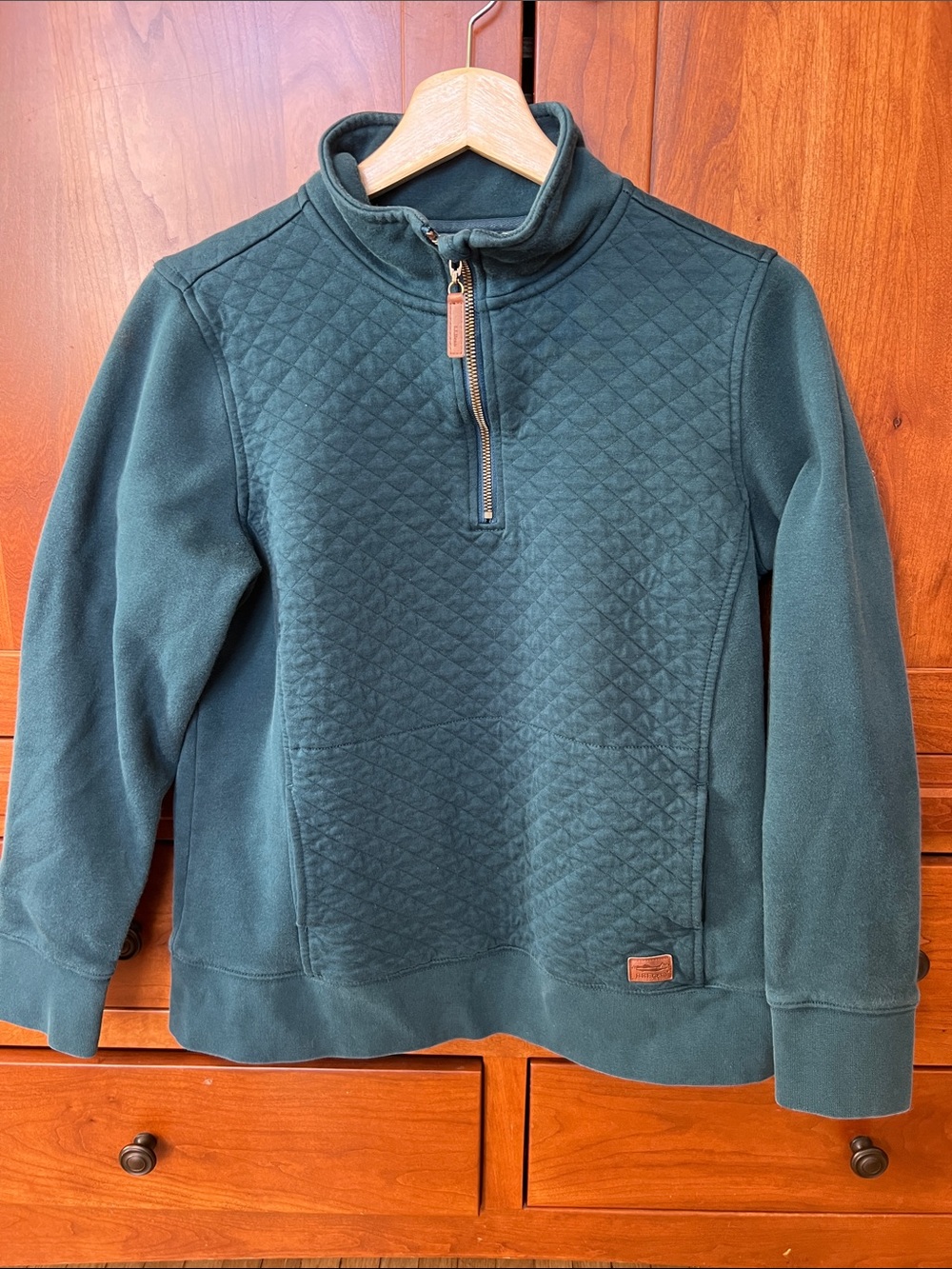Quilted Half-Zip Pullover in Deep Teal LL Bean
